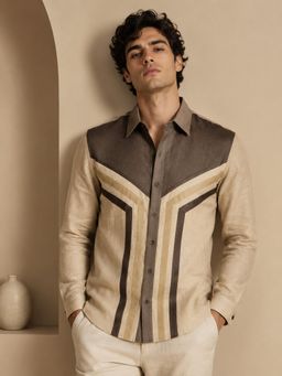 MAYANK MODI - Malai Cotton Khaki Shirt