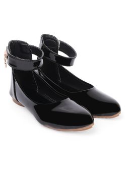 FREEPLAY - Girls Colourblocked Bow Detailed Round Toe Black Ballerina