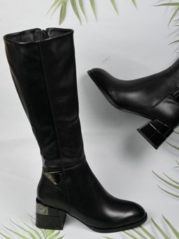 Ronnie Grey - Women Black Solid High Top Casual Boots