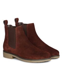 Saint G - Wine Suede Leather Ankle Chelsea Boots