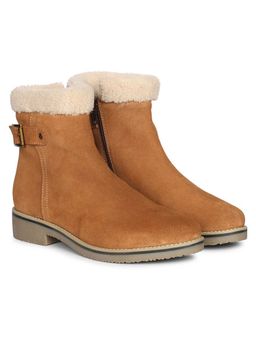 Saint G - Tan Suede Leather Ankle Buckle Boots