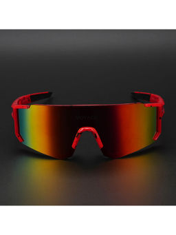 Voyage - Drift Wrap Around Polarized Multicolor Lens & Red Frame Sunglasses - PMG5598 (60)