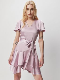 Cover Story - Lavender Satin Skater Mini Dress (Set of 2)