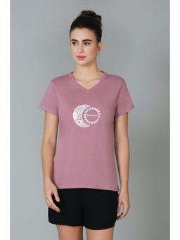 Van Heusen - Women V-Neck & Short Sleeve Lounge T-Shirt - Purple Gumdrop