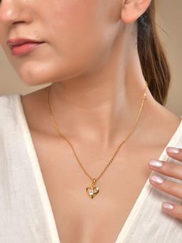 VOJ - Gold Plated With heart Shaped Necklace