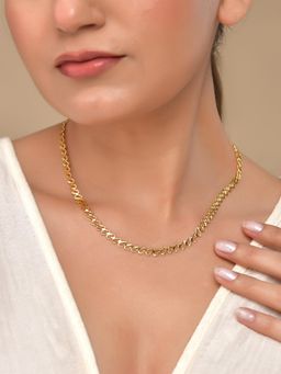 VOJ - Gold Plated Designer Stainless Steel Necklace For Women