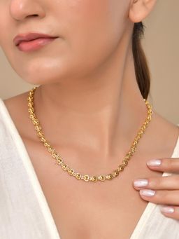 VOJ - Gold Toned Heart Shaped Simple Necklace For Women