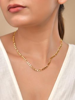 VOJ - Gold Palled Minimal Linked Necklace For Women