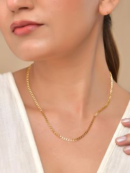 VOJ - Stainless Steel Gold-Plated Minimal Link Necklace For Women