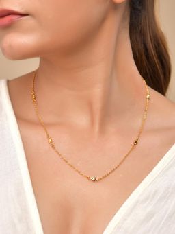 VOJ - Gold Toned Star Shaped Minimal Necklace For Women