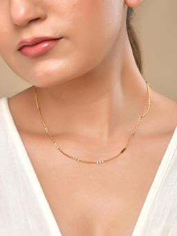VOJ - Women Stainless Steel Gold-Plated Minimal Pipe Necklace