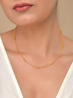 VOJ - Women Gold- Toned Stainless Steel Minimal Ball Necklace