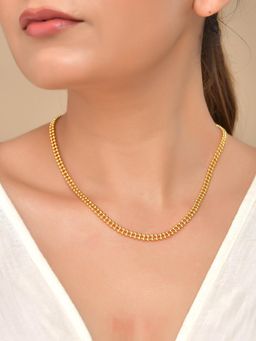 VOJ - Gold Plated Ball Shaped Minimal Necklace For Women