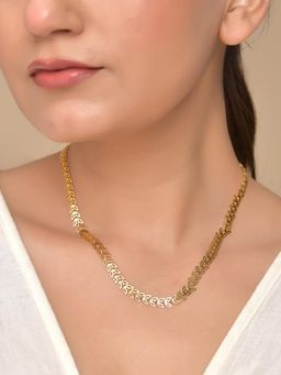 VOJ - Gold Plated Filled Leaf Shaped Necklace For Women