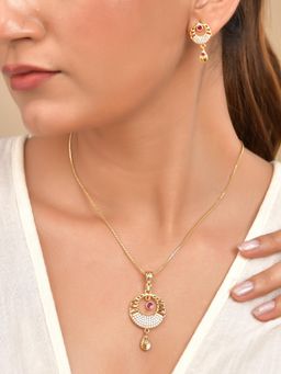 VOJ - Gold Toned Circular Jewellery Set