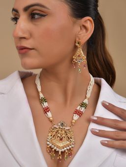 VOJ - Gold Plated Designer Long Jewellery Set