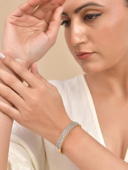 VOJ - Women Gold Plated CZ Studded Kada