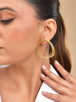 VOJ - Gold Plated Anti Tarnished Multi Wired Drop Earrings