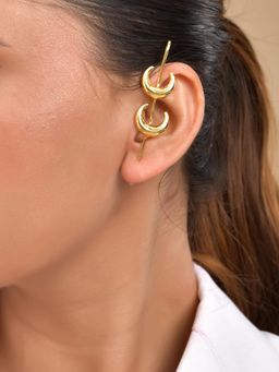 VOJ - Gold Plated Moon Shaped Anti Tarnish Ear Cuff