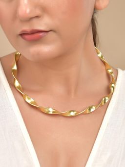 VOJ - Gold Plated Anti Tarnished Twisted Hasil Necklace