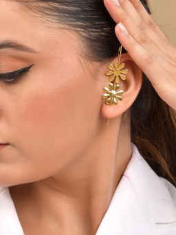 VOJ - Gold Plated Floral Shaped Anti Tarnished Ear Cuff