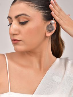 VOJ - Silver Plated Circular Shaped Ear Cuff