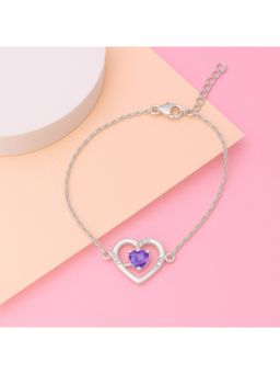 ZISTHI - 925 Sterling Silver Adjustable Purple Bracelets
