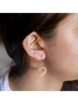 ZISTHI - 925 Sterling Silver Drops and Danglers Gold Earrings