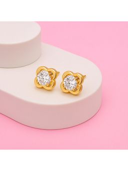 ZISTHI - 925 Sterling Silver Studs Gold Earrings