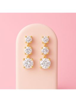 ZISTHI - 925 Sterling Silver Drops and Danglers Gold Earrings