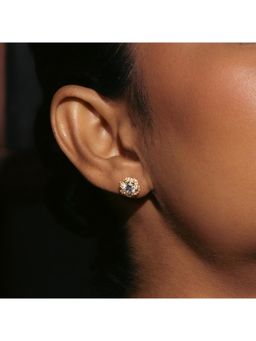 ZISTHI - 925 Sterling Silver Studs Gold Earrings
