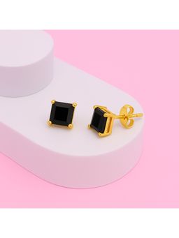 ZISTHI - 925 Sterling Silver Studs Black Earrings