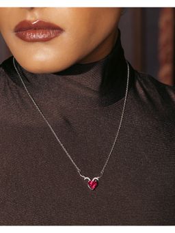ZISTHI - 925 Sterling Silver Red Necklace