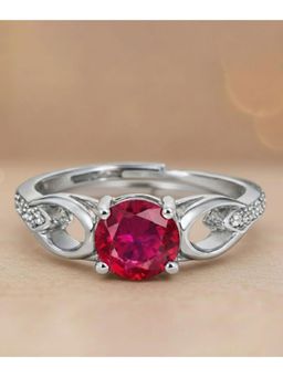 ZISTHI - 925 Sterling Silver Adjustable Red Rings