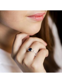 ZISTHI - 925 Sterling Silver Adjustable Blue Stone Rings