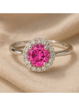 ZISTHI - 925 Sterling Silver Adjustable Pink Rings