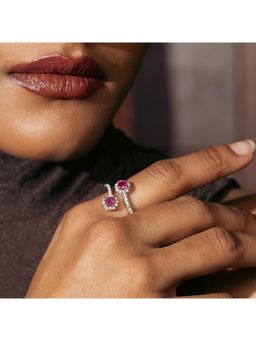 ZISTHI - 925 Sterling Silver Adjustable Red Rings