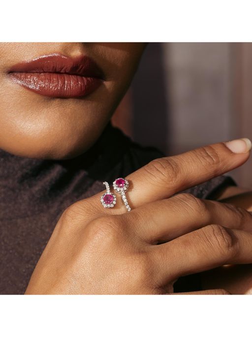 ZISTHI 925 Sterling Silver Adjustable Red Rings