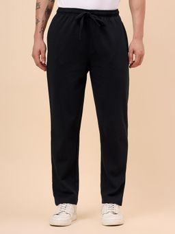 Cantabil - Men Navy Blue Solid Drawstring Regular Fit Track Pant