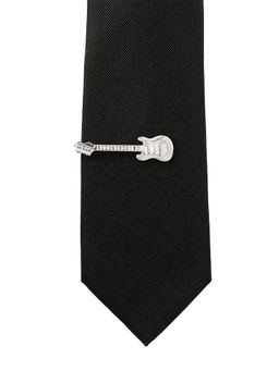 The Tie Hub - Silver Guitar Tie Bar