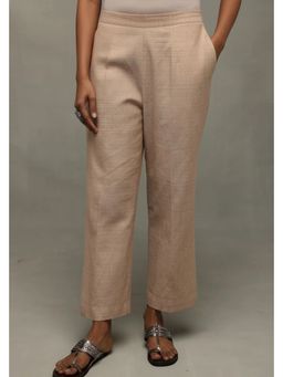 Sutra Art of Clothing - Beige Pure South Cotton Straight Pant