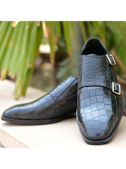 Mille Dollari - Men Black Leather Slip On Brogues