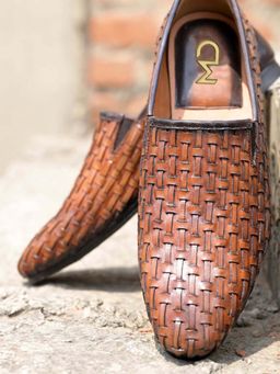 Mille Dollari - Men Brown Leather Slip On Brogues