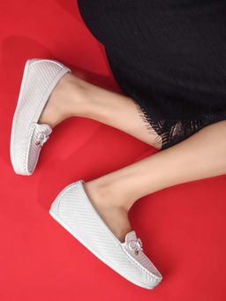 Ronnie Grey - Women White Pu Slip On Loafers