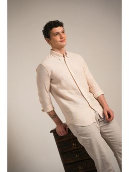 J.LINUM Co - Ivory Cloud Linen Shirt Off White Shirt