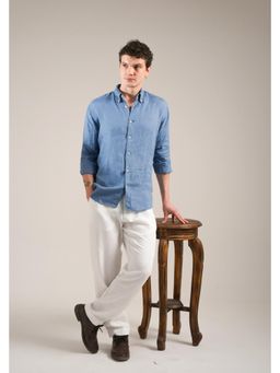 J.LINUM Co - Indigo Drift Linen Shirt