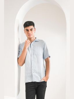 J.LINUM Co - Golden Marigold Linen Blue Shirt