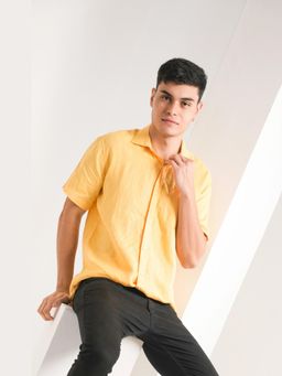 J.LINUM Co - Baby Pink Linen Shirt Mustard Shirt