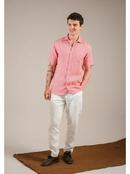 J.LINUM Co - Soft Coral Linen Shirt