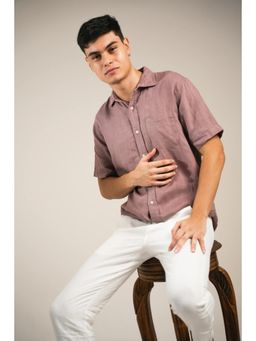 J.LINUM Co - Rosewood Dusk Linen Purple Shirt